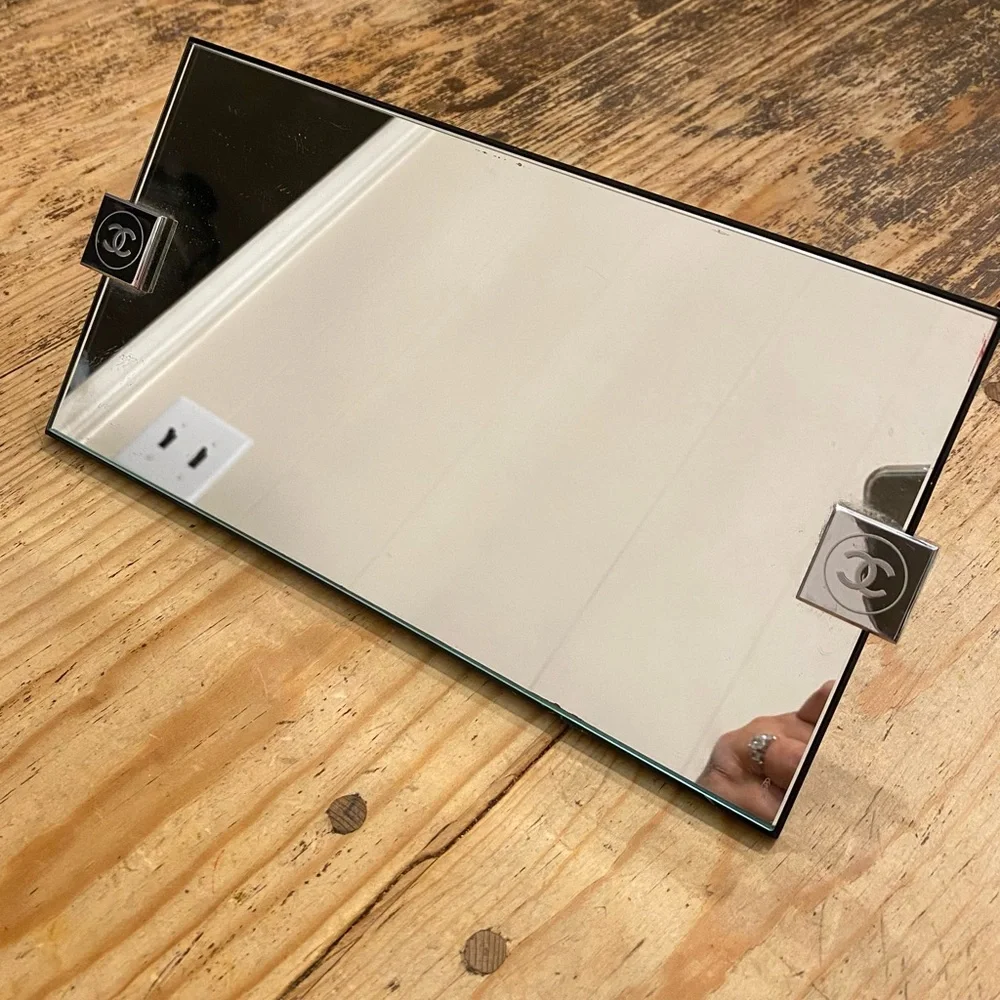 Authentic rare Chanel vanity mirror can be mounted or stand alone
